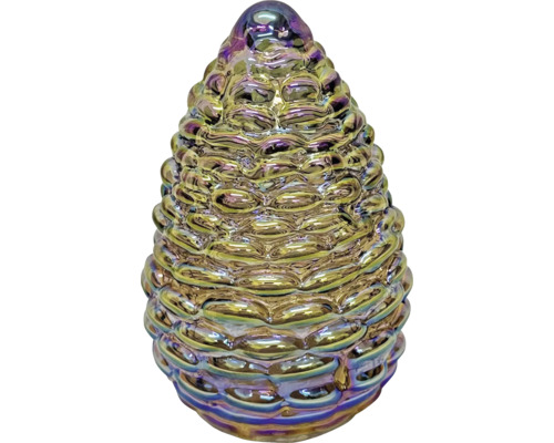 LED Tannenzapfen aus Glas 10 x 15 cm smoked grey Dekorative Ananas aus Glas