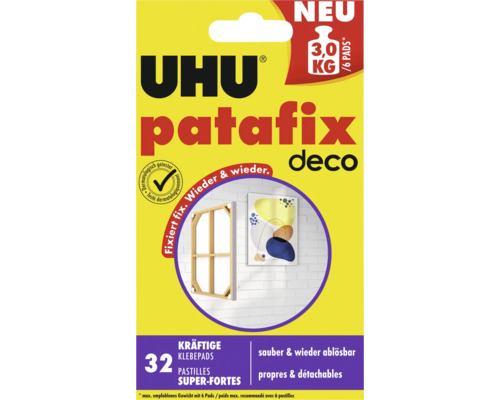 UHU Patafix Deco pastilles adhésives pour la fixation de décorations