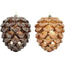 Deux pommes de pin décoratives comme décorations d''arbre de Noël