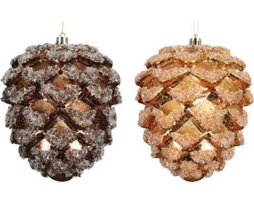 Deux pommes de pin décoratives comme décorations d''arbre de Noël