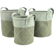 Drei Filzkörbe mit Griffen