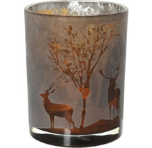 Photophore avec motif cerf et arbre