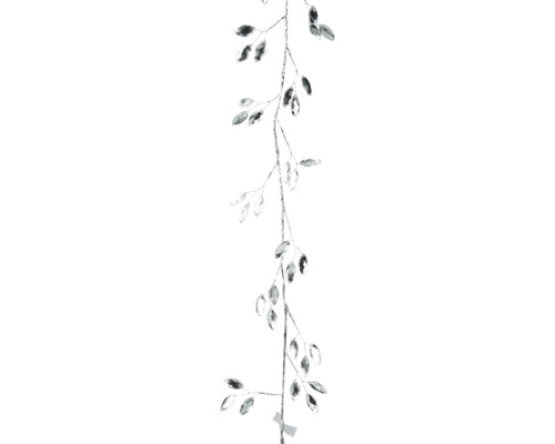 Décoration de Noël guirlande scintillante en acrylique argenté Guirlande décorative avec ornements de feuilles