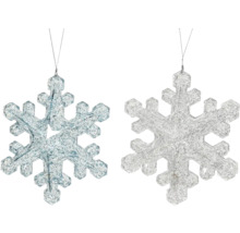 Deux flocons de neige scintillants pour la décoration
