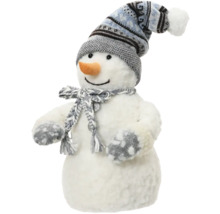 Figurine décorative bonhomme de neige avec bonnet et écharpe