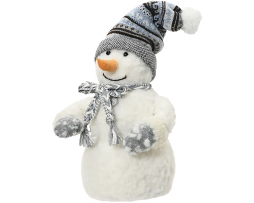 Figurine décorative bonhomme de neige avec bonnet et écharpe