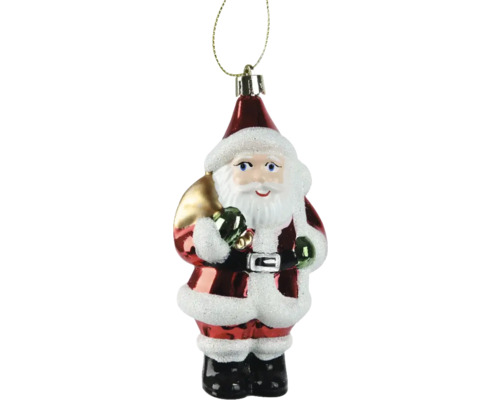 Weihnachtsbaumschmuck mit Weihnachtsmann-Motiv und Aufhänger