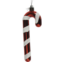 Zuckerstangen Christbaumkugel mit Glitzerstreifen