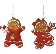 Deux décorations de sapin de Noël en pain d’épices avec suspension