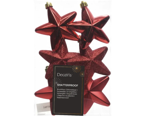Rote, bruchsichere Christbaumspitzen in Sternform