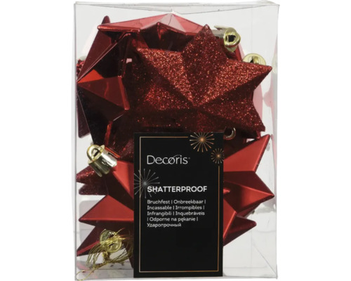 Verpackung bruchfester Weihnachtssterne mit Aufhängern