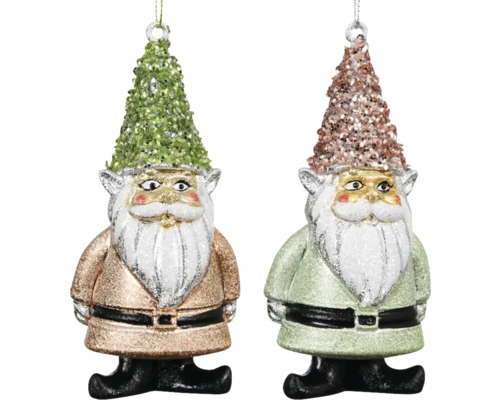 Bougie de chauffe-plat polystyrène expansé (eps) 7,5 x 5,7 x 12,3 cm couleur au choix Deux figurines de nain comme décorations de sapin de Noël avec bonnet pointu et barbe