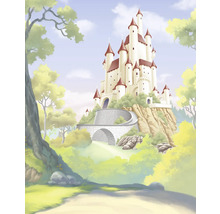 Illustration d''un château sur une colline avec un pont