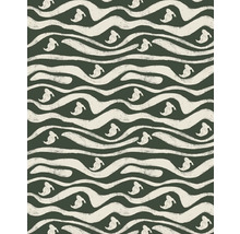 Motif avec des fantômes stylisés et des lignes ondulées