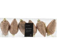 Décoration de sapin de Noël pomme de pin, incassable, 6 pièces