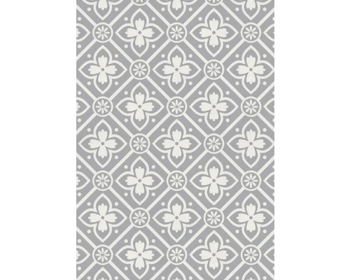 PVC-Boden Balder Fliesenoptik alma grey Fliesen 25x25 cm 200 cm breit (Meterware) Dekorfliese mit floralem Muster