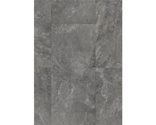 Sol en PVC Balder aspect carrelage fjord black carrelage 33,4x66,7 cm 200 cm de largeur (au mètre) Carreaux gris aspect pierre