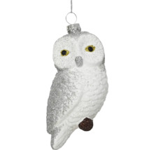 Décoration de sapin de Noël hibou des neiges à suspendre