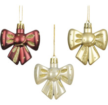 Drei Schleifen als Christbaumschmuck zum Aufhängen