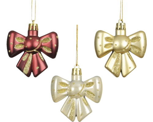 Drei Schleifen als Christbaumschmuck zum Aufhängen