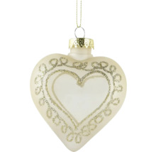 Herzförmiger Christbaumschmuck mit dekorativem Muster