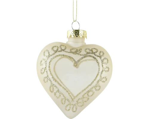 Herzförmiger Christbaumschmuck mit dekorativem Muster