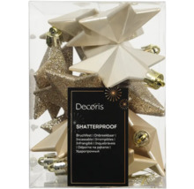 Packung bruchsichere goldene Weihnachtsbaumspitzen in Sternform