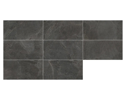 Plusieurs carreaux foncés imitation marbre