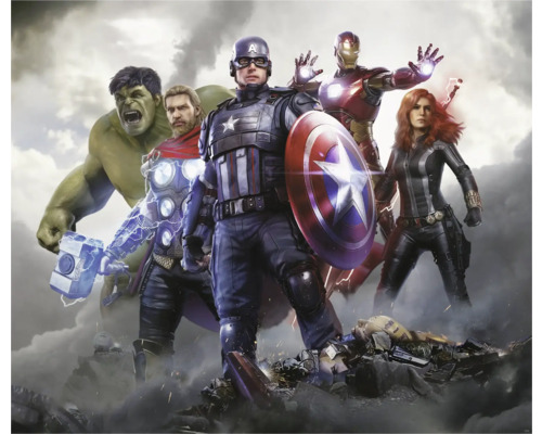 Représentation des personnages Avengers : Hulk, Thor, Captain America, Iron Man et Black Widow.
