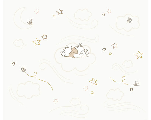 Papier peint avec des motifs de Winnie l''ourson avec des étoiles, lune et nuages
