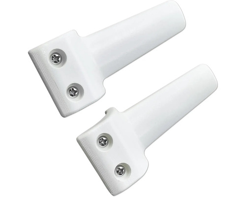 Ersatzteil: Positionierungswinkel RAL 9003 signalweiss für Gelenkarmmarkise 6145054,6145055,6145056,6145057,6145058,8677050,8677053 Zwei weisse Stielkappen mit Schraubenlöchern für Werkzeugstiele