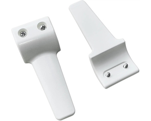 Deux supports blancs avec vis pour la fixation