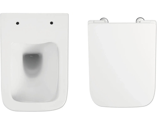 Wand-WC und WC-Sitz aus Keramik