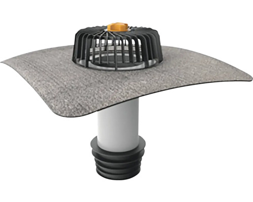 Évacuation de toit avec panier de ramassage de feuilles