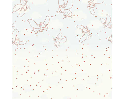 Papier peint avec éléphants Dumbo et points