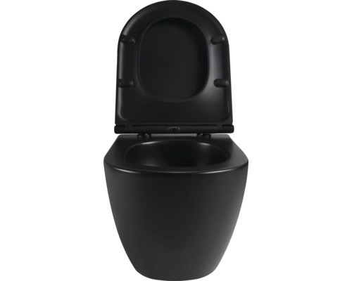 WC suspendu à fond creux avec bride ouverte et siège de WC