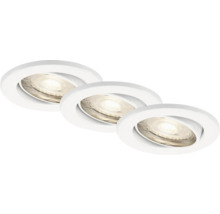 Trois spots encastrables à LED blancs