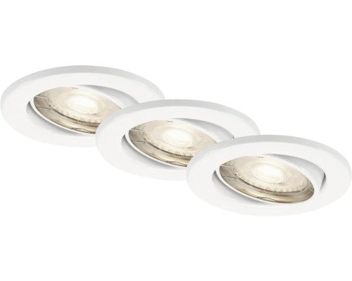 Éclairage encastré Sten 3 x GU10 4,9 W blanc Trois spots encastrables à LED blancs