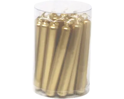 Bougies dorées dans un emballage transparent