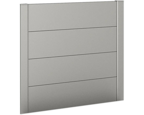 Brise-vue biohort pour Belvedere 1 pièce Taille 100 gris quartz métallique Clôture de protection visuelle en béton avec lignes horizontales