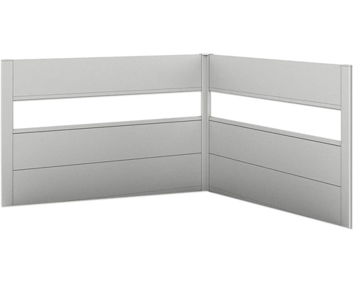 Brise-vue biohort pour Belvedere forme de L 2 pièces avec insert acrylique L150 argent métallique