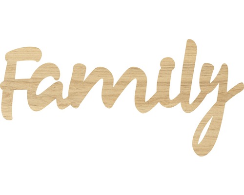 Schriftzug Family eiche 76x29 cm