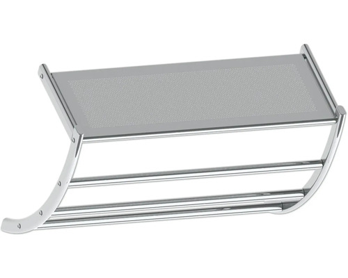 Porte-serviettes en métal avec étagère et deux barres