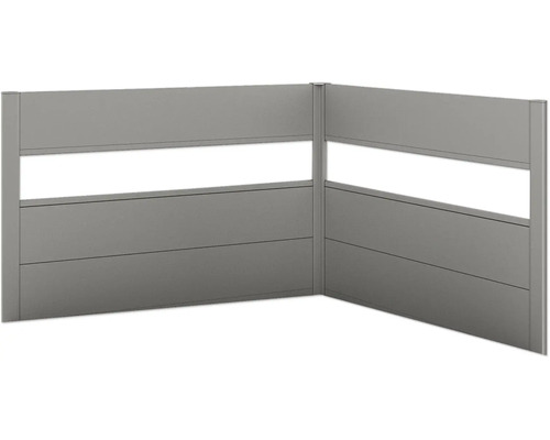 Brise-vue biohort pour Belvedere forme de L 2 pièces avec insert acrylique L150 gris quartz métallique