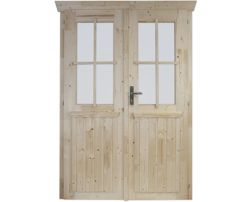 Porte à deux vantaux pour abri de jardin 28 mm SKAN HOLZ semi-vitrée 117.5x179.5 cm naturel Porte à deux vantaux pour abri de jardin 28 mm SKAN HOLZ semi-vitrée 117.5x179.5 cm naturel