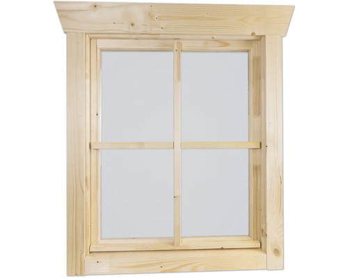 Fenêtre à un vantail pour abri de jardin 28 mm SKAN HOLZ charnière à droite 57.5x70.5 cm naturel