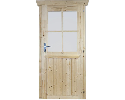 Porte à un vantail pour abri de jardin 45 mm SKAN HOLZ semi-vitrée 78.5x186.5 cm naturel Porte à un vantail pour abri de jardin 45 mm SKAN HOLZ semi-vitrée 78.5x186.5 cm naturel