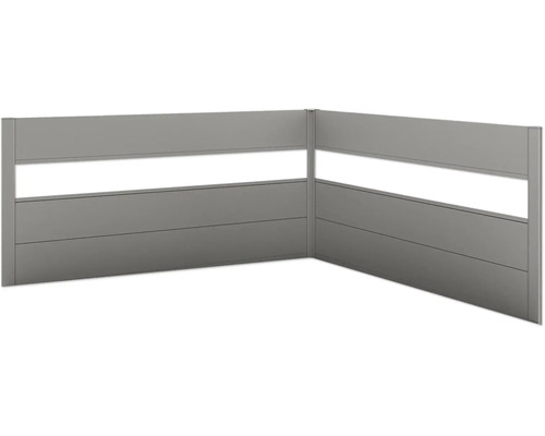 Brise-vue biohort pour Belvedere forme de L 2 pièces avec insert acrylique L200 gris quartz métallique