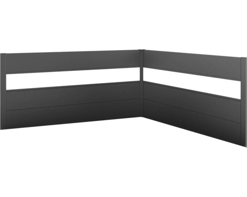 Brise-vue biohort pour Belvedere forme de L 2 pièces avec insert acrylique L200 gris foncé métallique