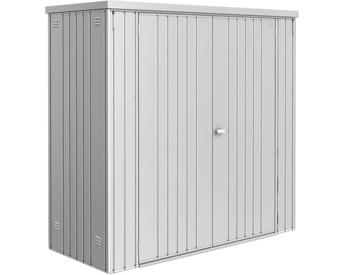 Armoire à outils biohort taille 190 large 187,1 x 79,1 cm argent métallique Abri de jardin métallique avec double porte pour le rangement du jardin